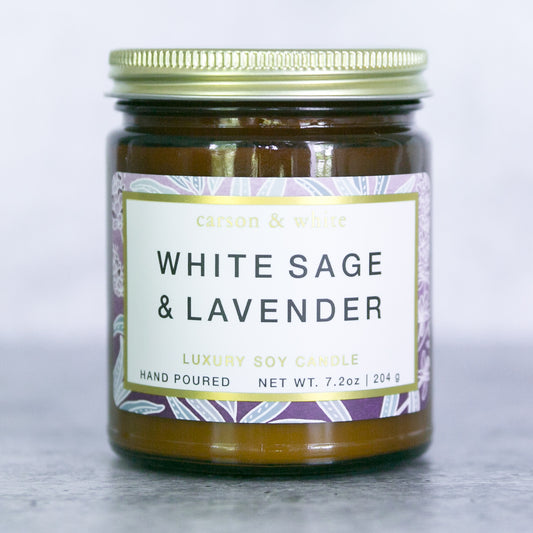 White Sage & Lavender Soy Candle / Botanical