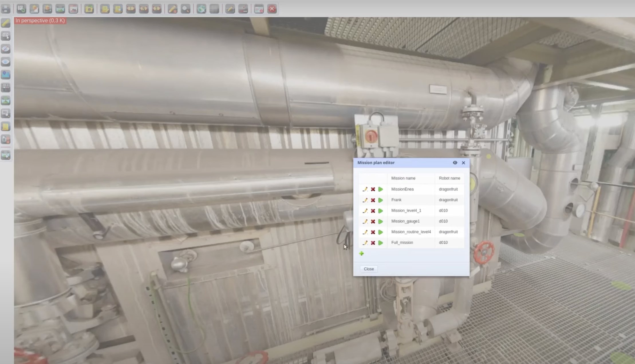 Framence’s digital twin enables easy planning and editing of inspection missions.